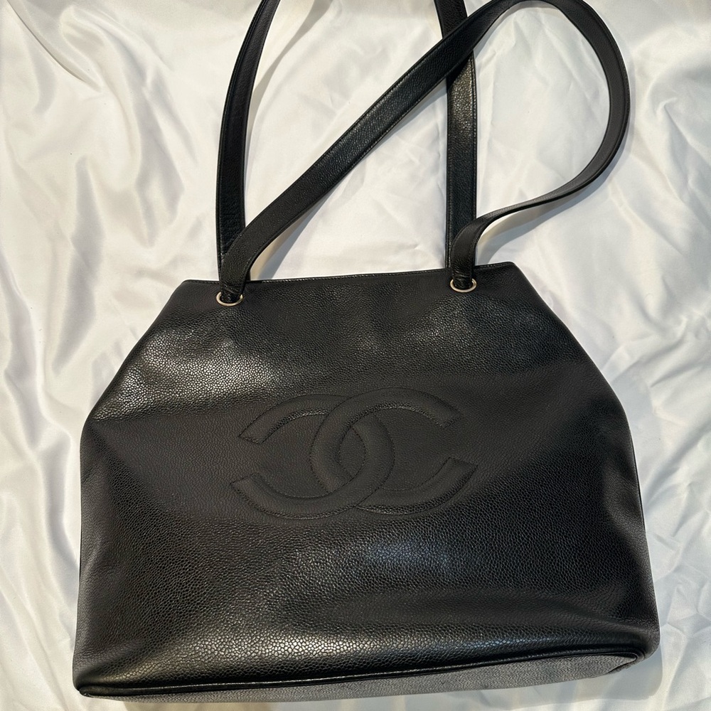 Chanel Black Leather Tote Bag